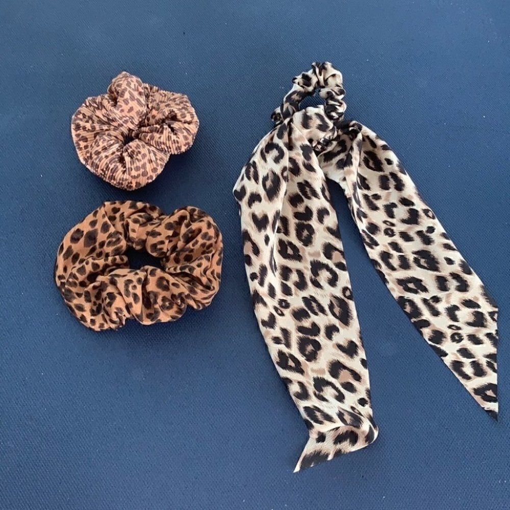 Bundle of three Aerie leopard hair scrunchies